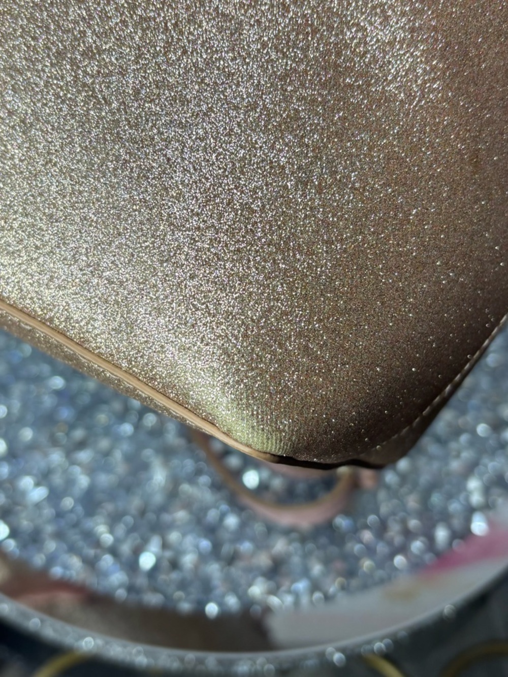 kate spade Rose Gold Glitter Shoulder Bag with Pink Trim - Picture 11 of 12